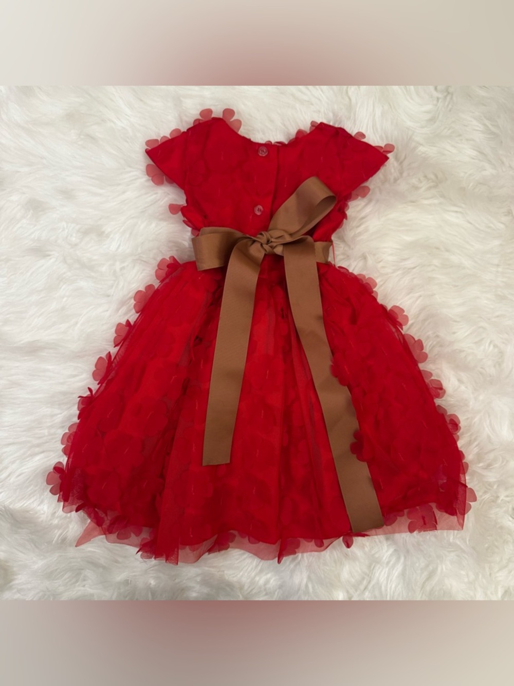 Joe & Ella Red Dress 4T | Classic Party Holiday Dress Girls - Picture 6 of 11